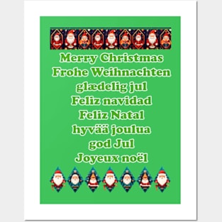 Merry Christmas in Various Languages Posters and Art